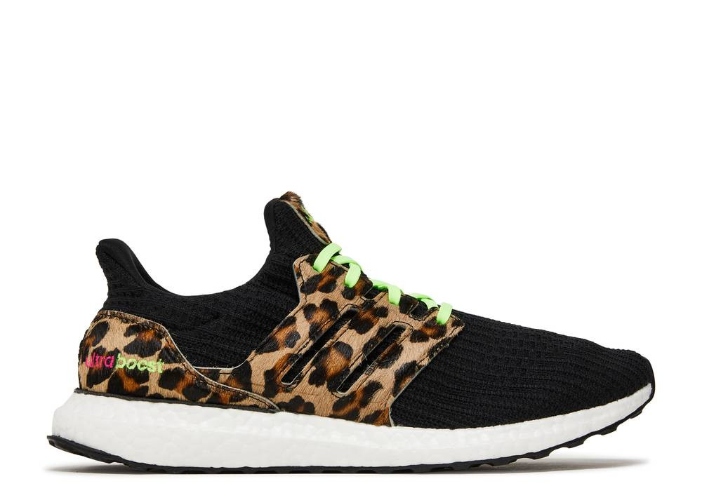 Adidas Ultra Boost Adidas Ultraboost Dna Animal Pack Leopard Core Signal Green Black FZ2731 GmarShops adidas Kids logo print cotton T shirt Grau