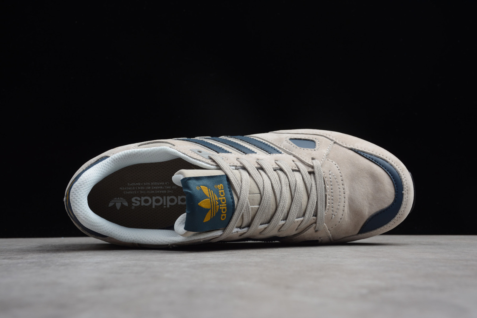 Controversia Menos Loco SasodShops - zapatillas de running competición constitución fuerte ritmo  bajo - Adidas Originals ZX 750 Grey Navy Blue Metallic Gold Shoes Q35066