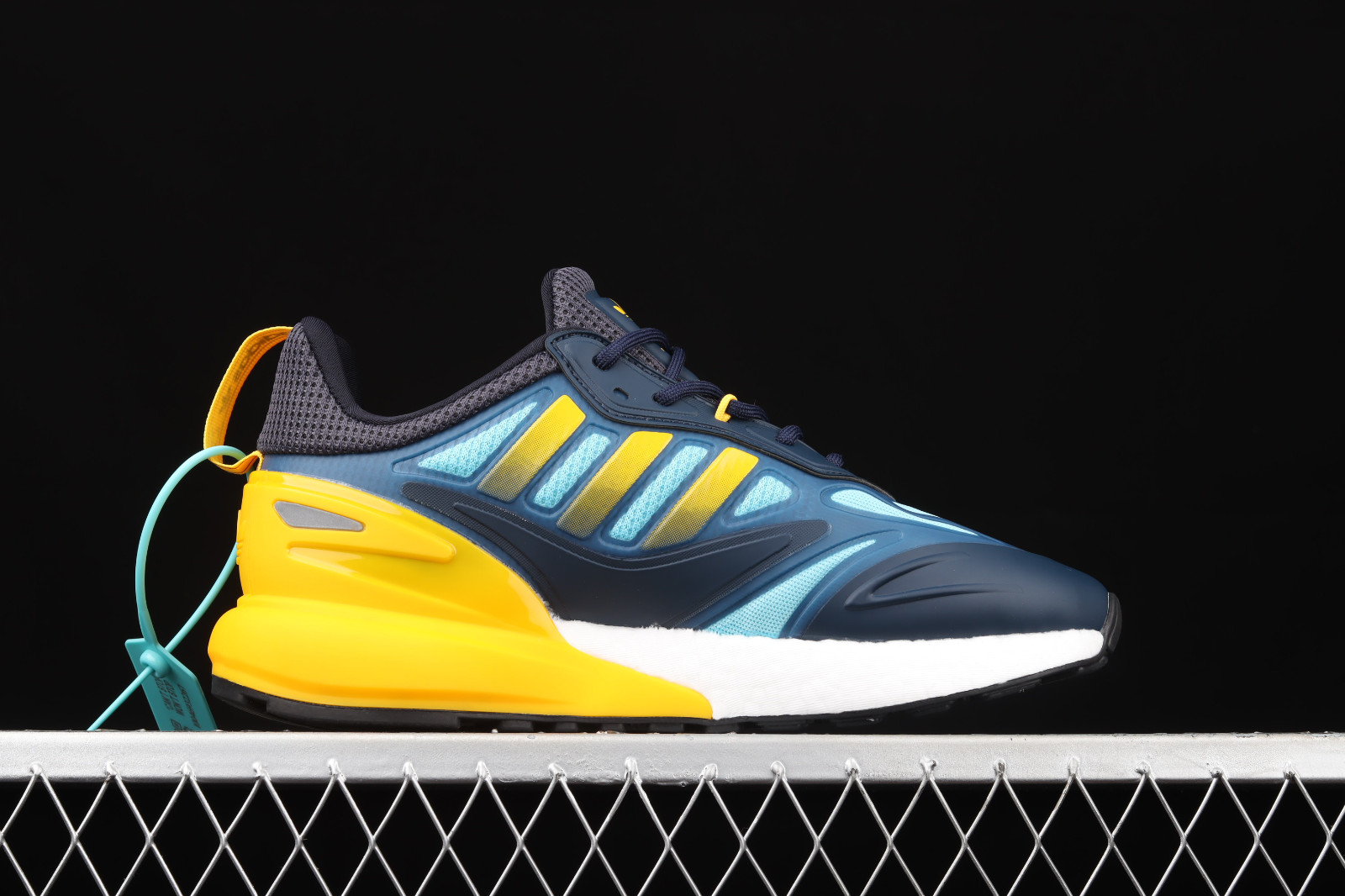GmarShops Adidas ZX 2K Boost 20 Crew Navy Semi Solar Gold Core Black GZ7501 adidas nmd r1 womens grey pearl shoes sale boots Adidas ZX EQT Series