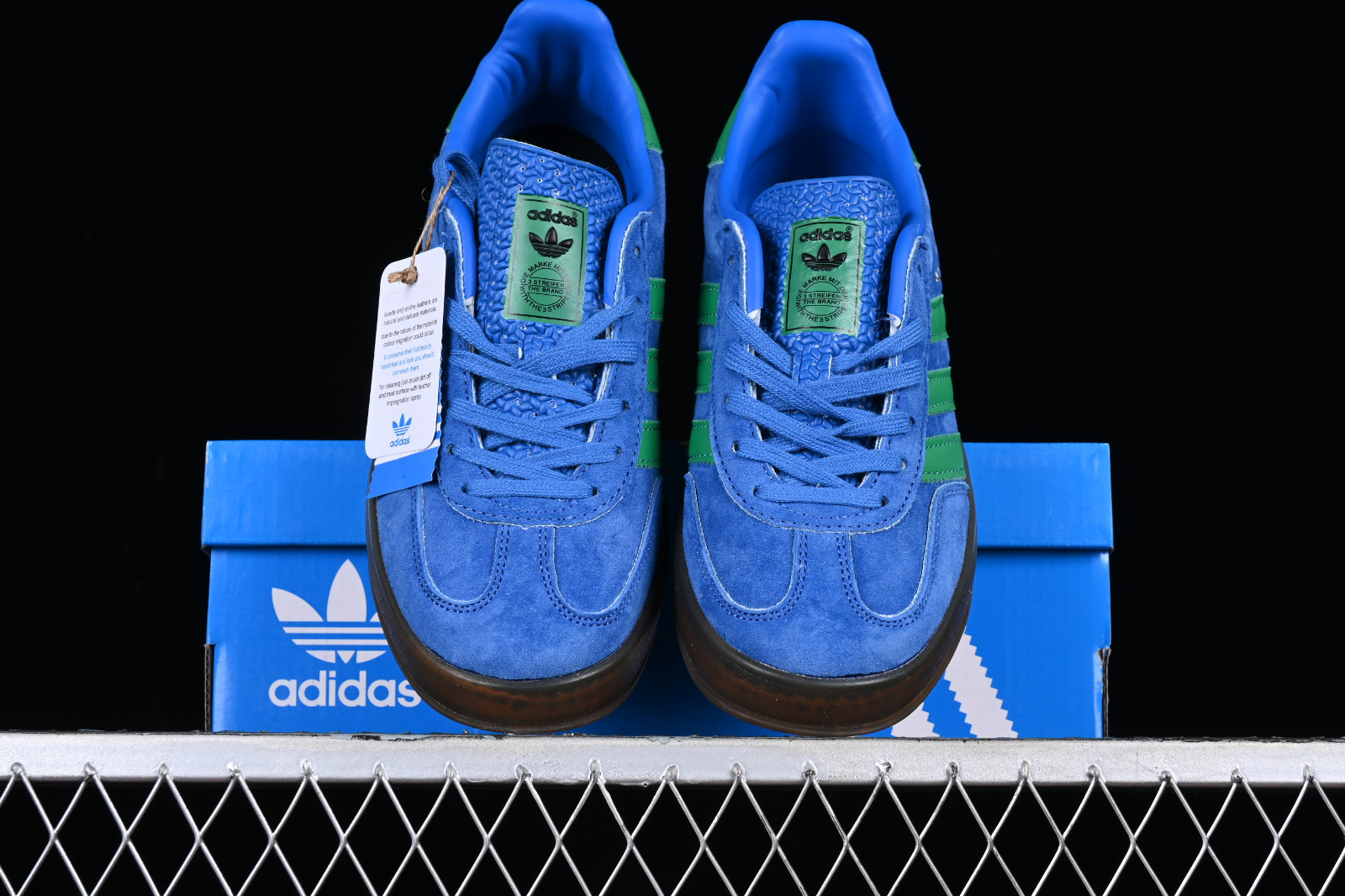 Swipe respons hul Adidas Originals Gazelle Indoor Lust Blue Bright Green Gum EE5735 - Sepsale