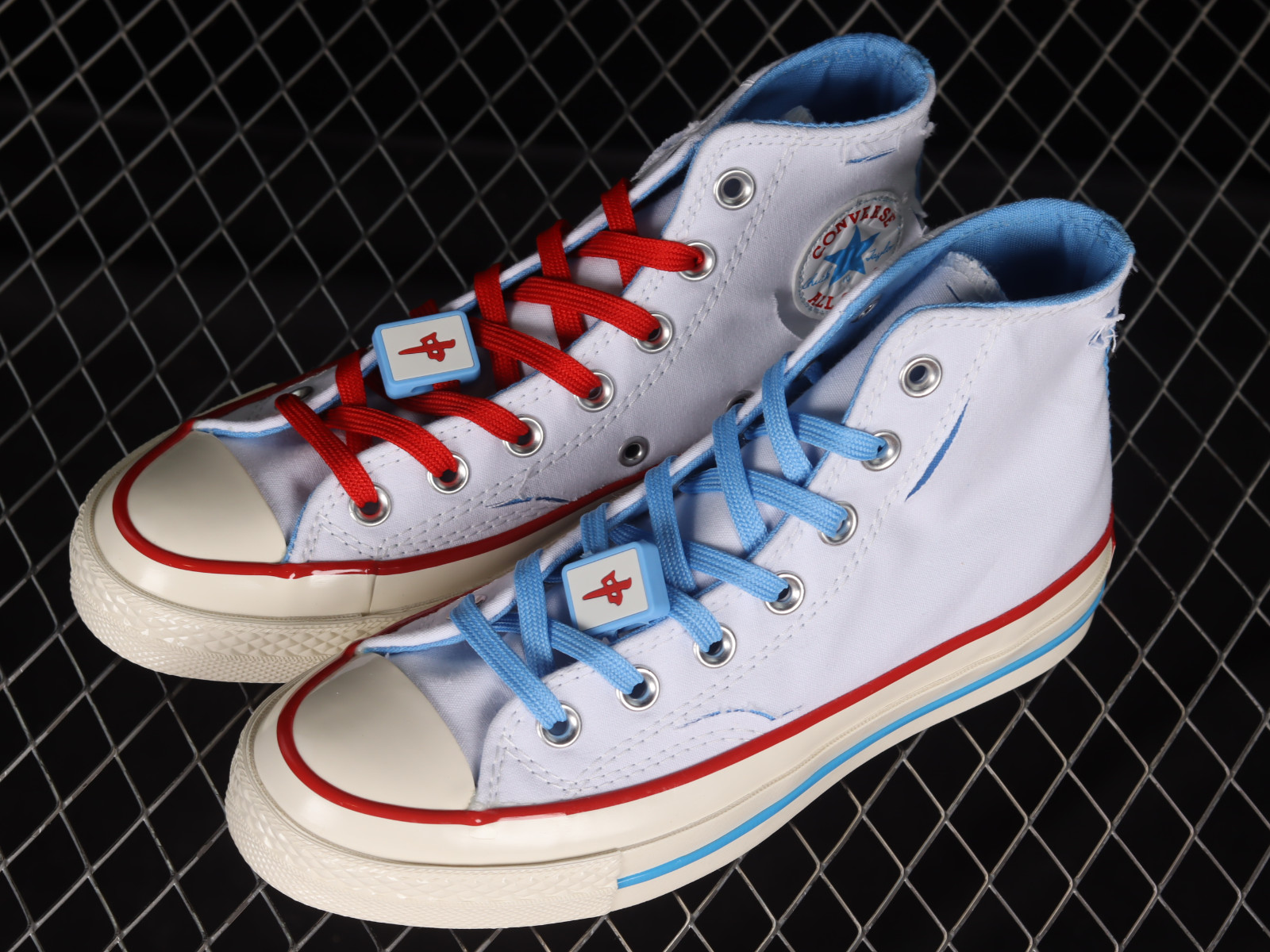 Red and online blue converse
