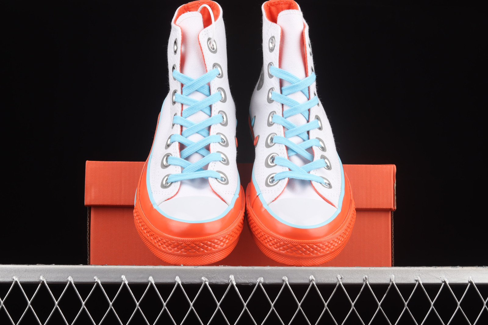 Converse white orange best sale