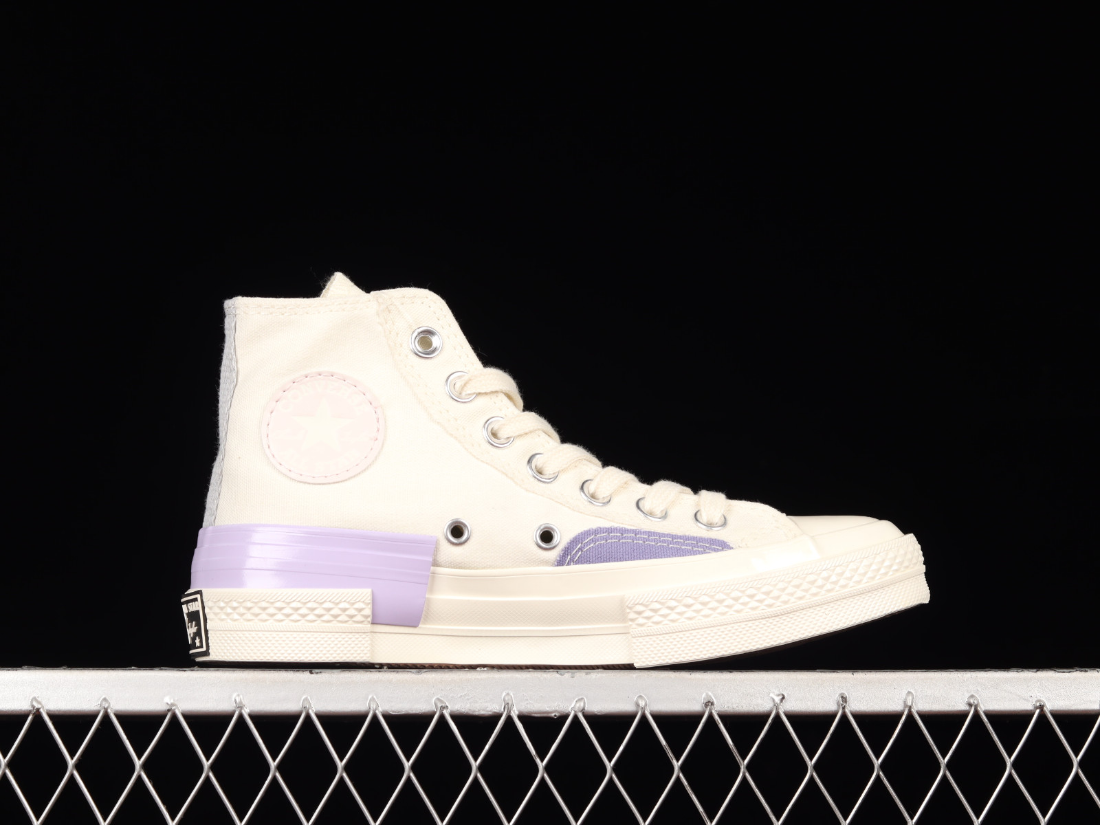purple white converse