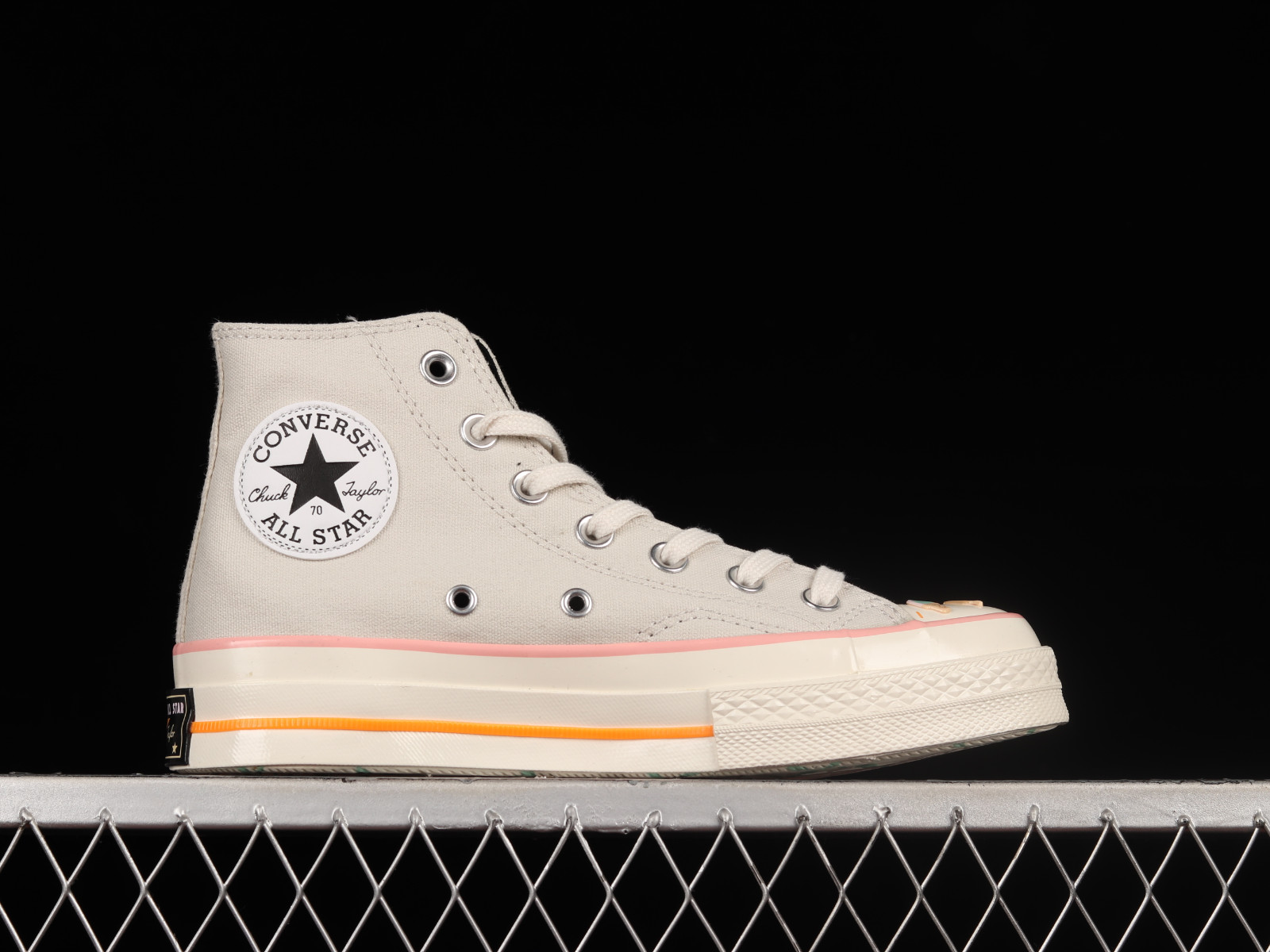 Converse blanche noir orange online