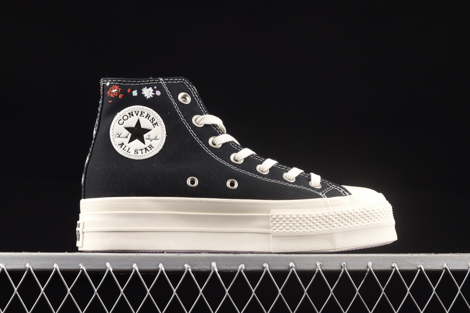 GmarShops Vans talla 23.5 Converse Trading Shoes Converse Trading Chuck Taylor All Star 70s Hi Embroidery in Spring Black A01592C