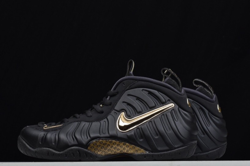 Nike black and gold foams hot sale