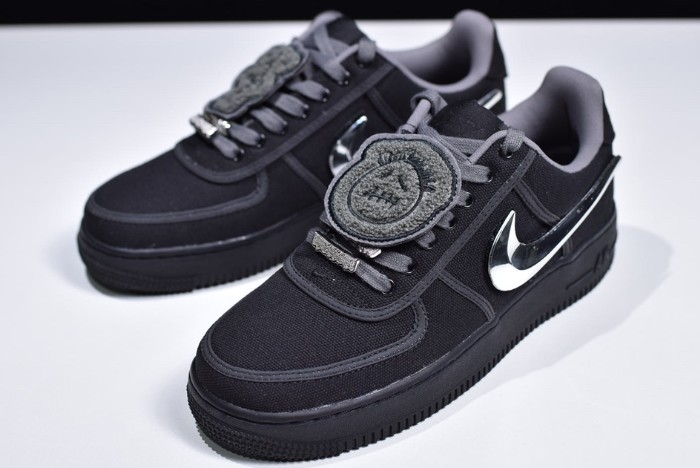 2020 Mens Travis Scott x Nike Air Force 1 Black AQ4211 001 For