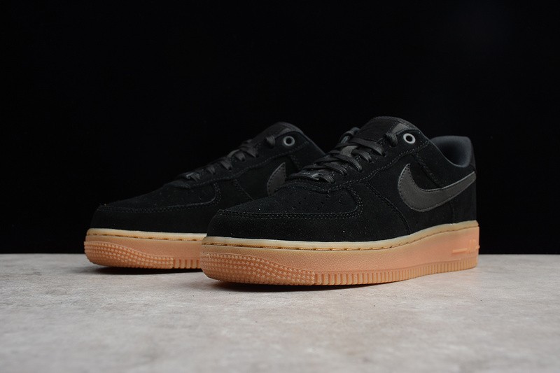 Air Force 1'07 LV8 SUEDE Black Gum Medium Brown AA1117 - nike flex essential running pants grey women shoes - 001 - StclaircomoShops