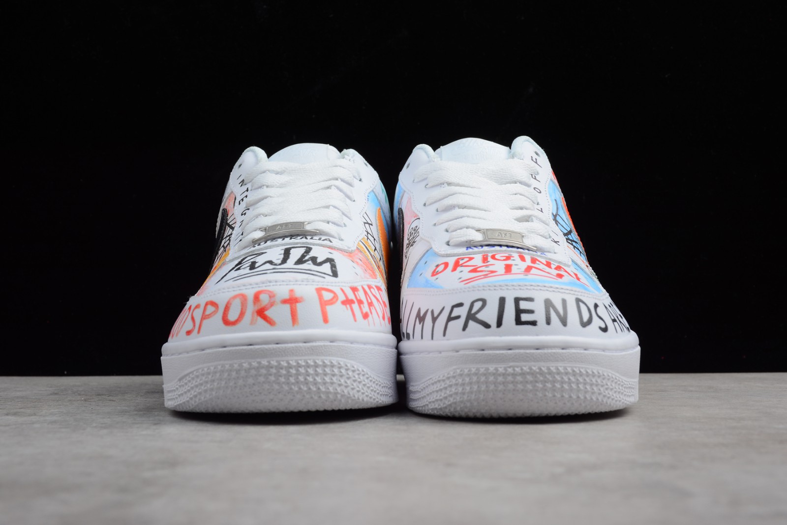 Custom Pauly x Vlone Pop oreo Nike Air Force 1 Low Graffiti Harlem