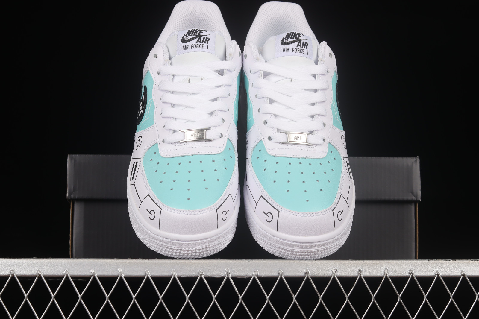 103 - Nike cross Air Force 1 07 Low PS5 White Blue Black Shoes 人気の中古 NIKE WMNS DD8959-103ブラック 07 1 FORCE AIR スニーカー