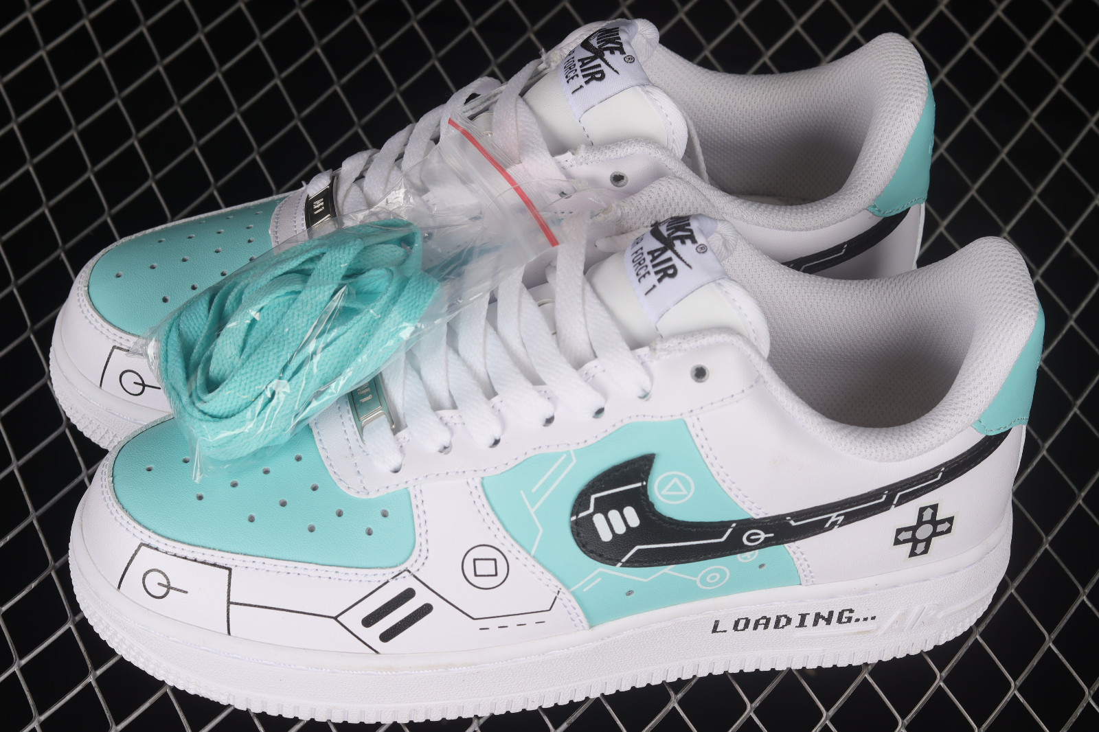 103 - Nike cross Air Force 1 07 Low PS5 White Blue Black Shoes 人気の中古 NIKE WMNS DD8959-103ブラック 07 1 FORCE AIR スニーカー