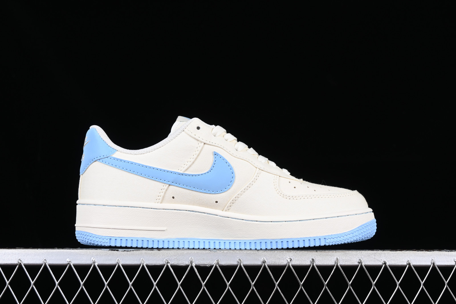 Sky blue off white air force 1 top