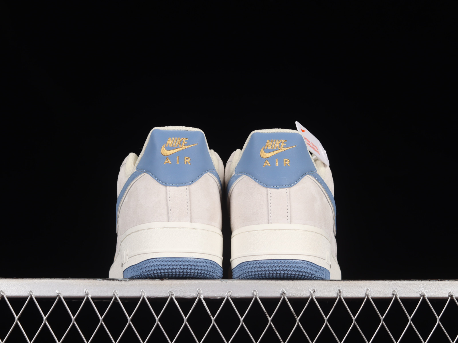 Nike Air Force 1 07 Low Suede Light Grey Blue Gold KK5636 Air