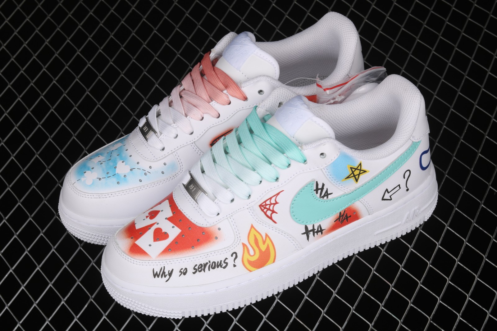 115 Nike Air Force 1 07 Low White Sky Blue Red Multi Color