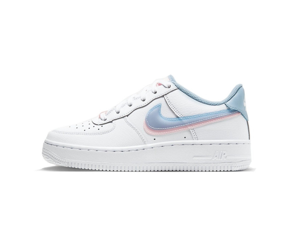 100 - Nike Air Force 1 LV8 GS Double Swoosh White Armory Blue Pink CW1574 -  nike air toukol iii price list philippines - RvceShops