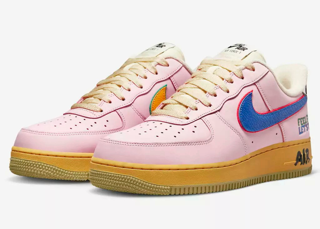 600 - Nike Air Force 1 Low 07 Feel Free Lets Talk Pink Tan Orange