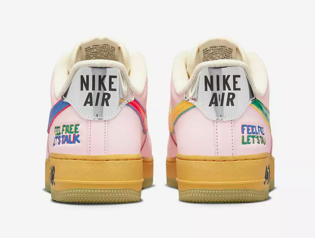 600 - Nike Air Force 1 Low 07 Feel Free Lets Talk Pink Tan Orange