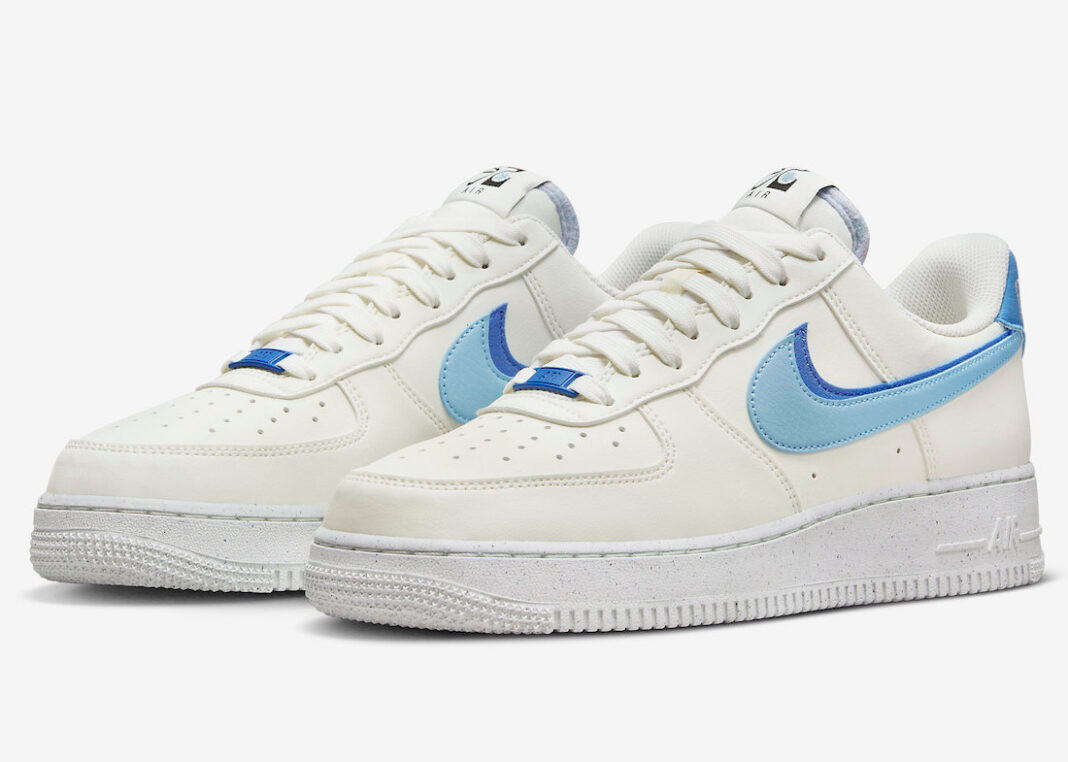 White air force 1 blue swoosh deals
