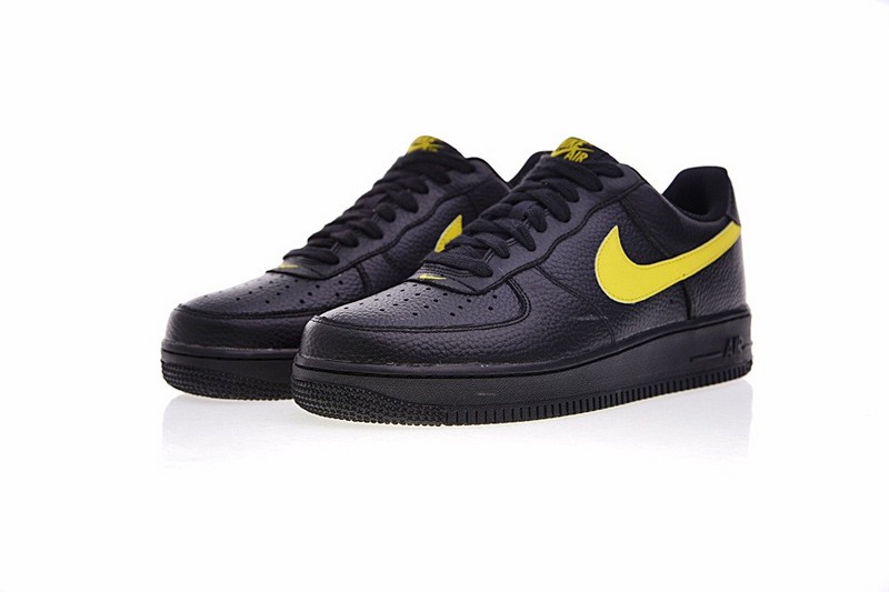 Black air force 1 shop yellow swoosh