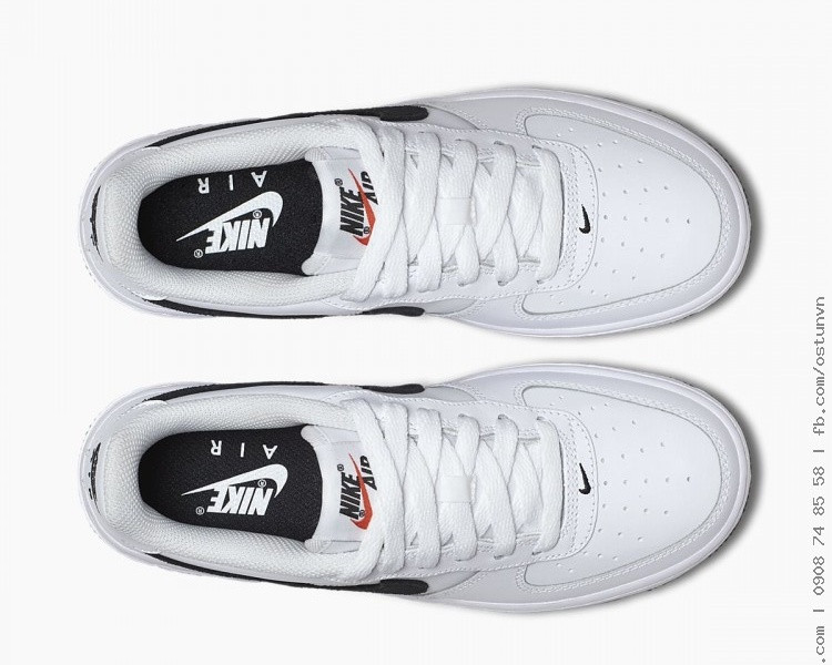 Nike Air Force 1 Low GS White Black Team Orange Running Shoes 596728-182 - Sepkicks