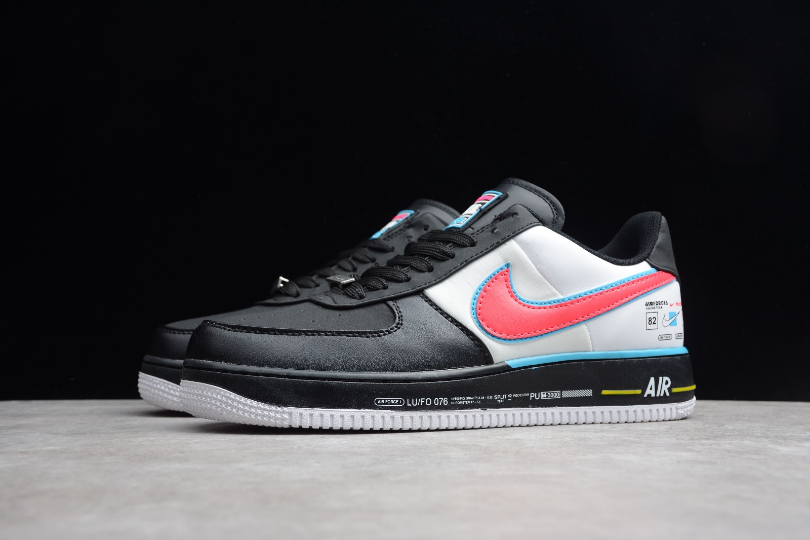 Nike Air Force 1 Low Racing Black White Racer Blue Red AH8462 - 004 StclaircomoShops - nike air force max barkley 2 hyperfuse price list