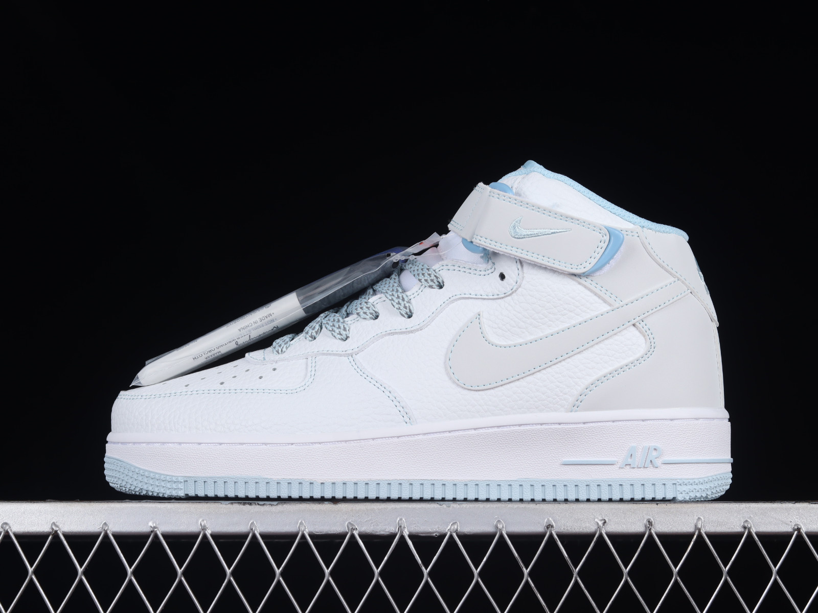 255 - Nike Plus Air Force 1 07 Mid Light Blue White MK0619 -  StclaircomoShops - nike damen air max 90 ultra plush rosa weiss