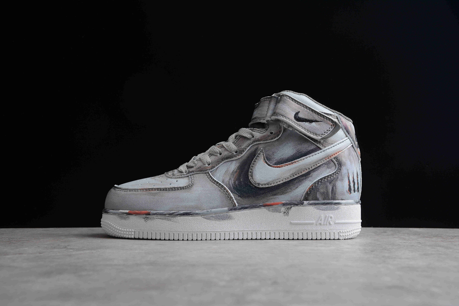 Кроссовки Nike Nike Free Run Commuter - Nike Air Force 1 Mid Grey Black  White Shoes CW7582 - 103 - RvceShops