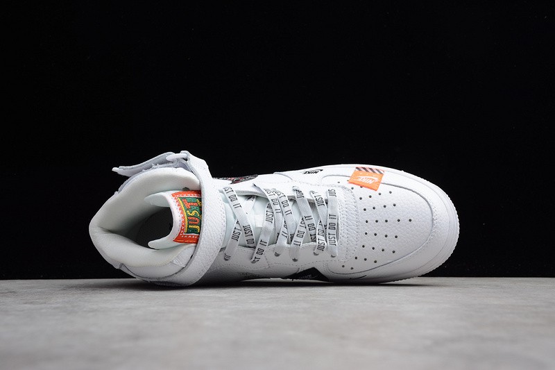 GaleriahitShops 100 Nike Air Force 1 Mid Just Do It White Black Total Orange BQ6474 ladies nike air max skyline black solar Air Force 1 Mid Flyknit