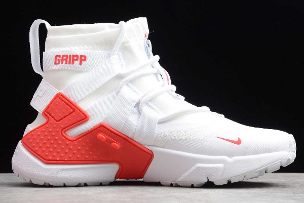 2019 hyperdunk Nike Air Huarache Gripp White Red Shoes AO1730 016