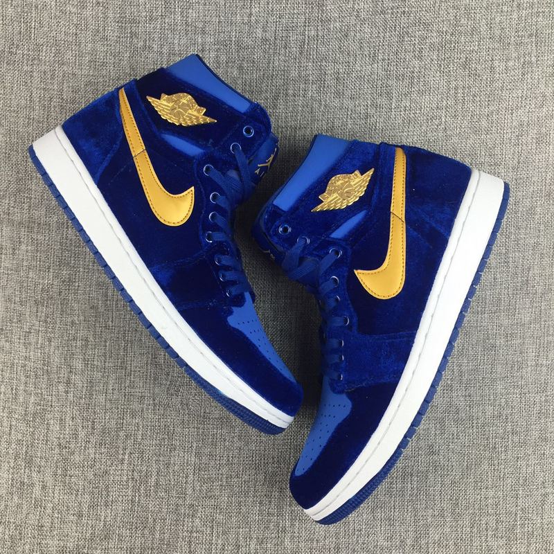 Blue hot sale gold jordans