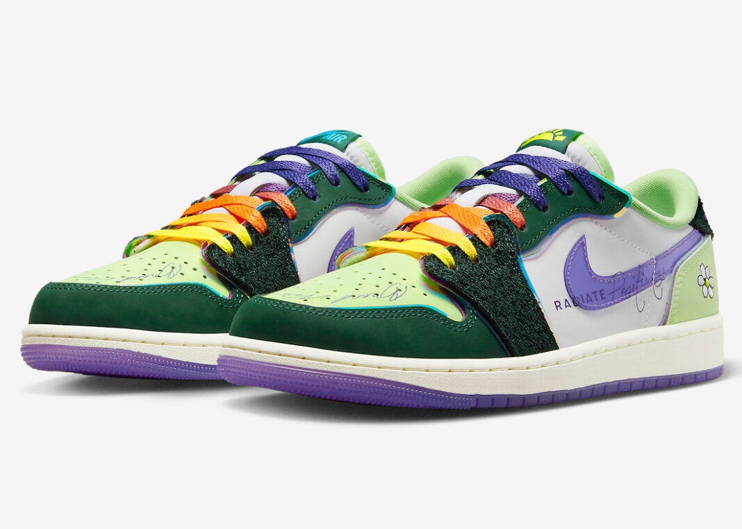 Violet Shock Air Jordan Green Purple Jordan Low 'Green Glow Violet - Main Image