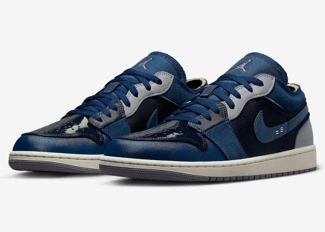 RvceShops - 400 - Jordan Brand player and Denver Nuggets foward - Air Jordan  1 Low SE Craft Obsidian Ashen Slate French Blue Sail DR8867