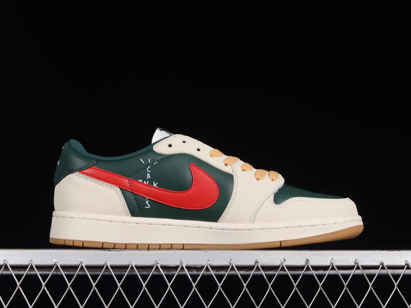 801 Air Jordan I Low Travis Drill x Air Jordan 1 Low Dark Green Red Gum DM7866 The Chicago Bulls Michael Jordan Mitchell Ness 12 Jersey is AcmShops