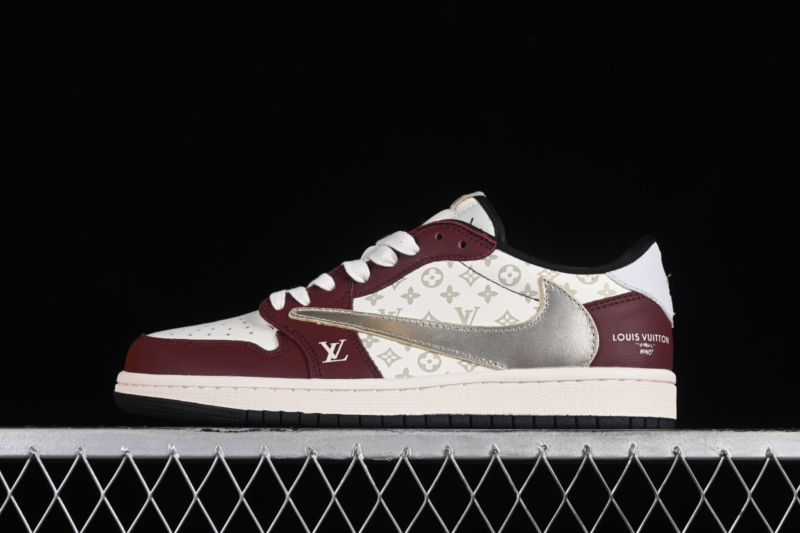 Travis Scott x Fragment Design x Air Jordan 1 Low OG SP Dark Red Off White Gold LX1988 400 Air Jordan I Low Cra wallonieShops AIR wit JORDAN