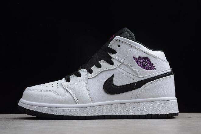 GaleriahitShops - Air Jordan 1 Mid GS White Black Purple