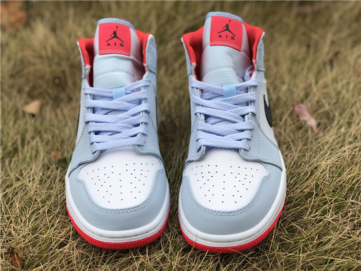 Air Jordan 1 Mid Half Blue Black White 