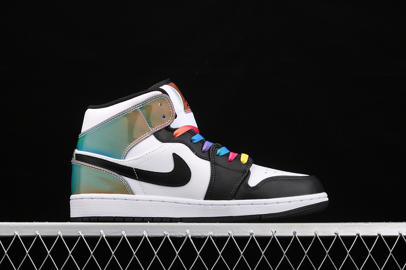100 - Air Jordan 1 Mid Heat Reactive White Black Multi ...