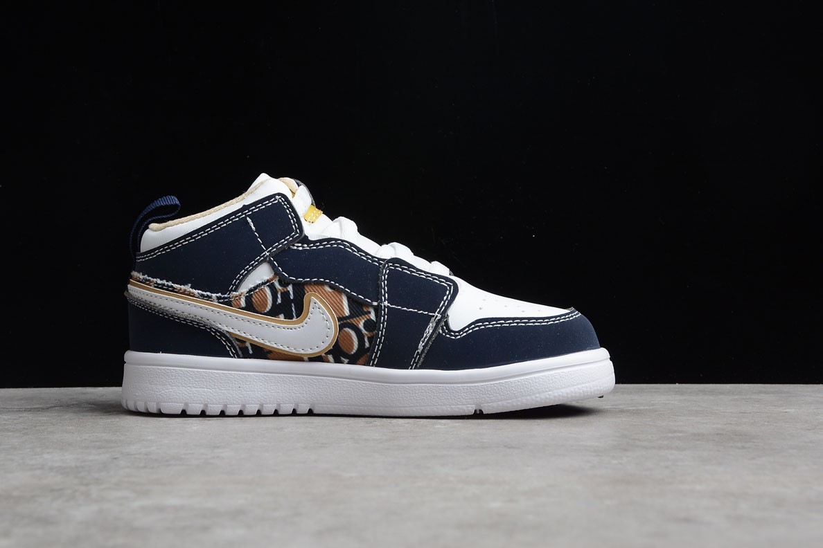 Nike Air Jordan 1 Mid ALT White Navy Metallic Gold CN8607 - 404 - nike air  max wmns pink grey women sneakers sale - BmeShops