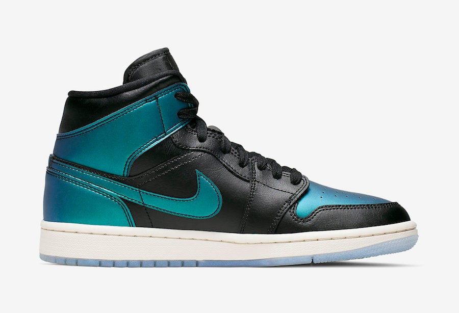 Nike air jordan 1 mid iridescent black discount