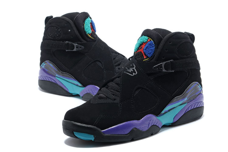 Jordan retro 8 black and purple hot sale