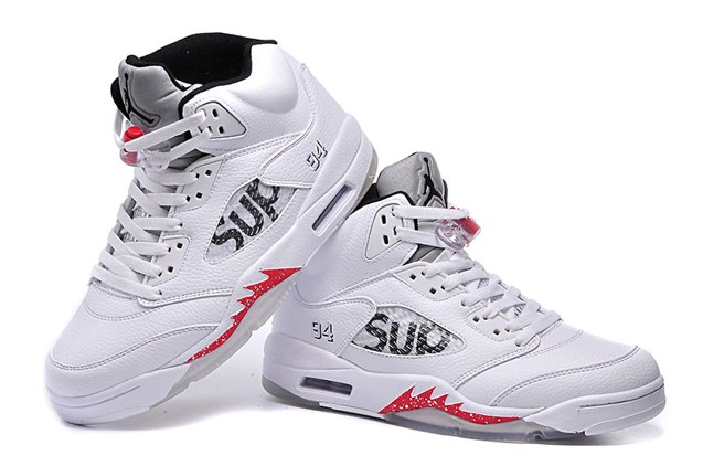 Supreme x Air Jordan 5 White 824371-101 Release Date