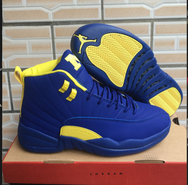 blue and yellow jordan 12