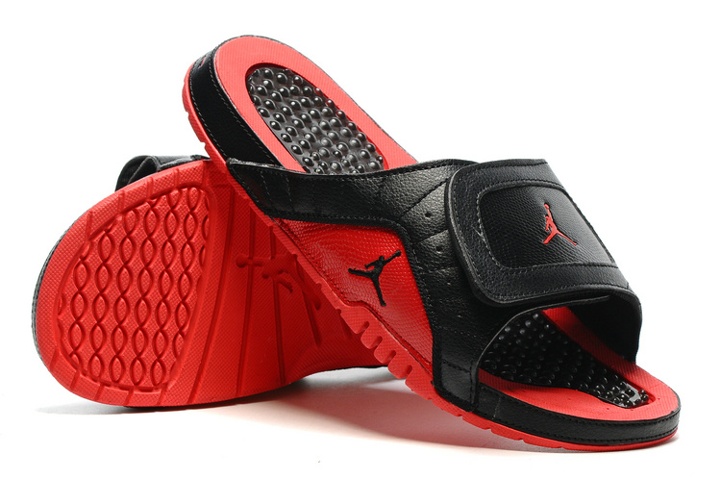Red and black jordan sale sandals