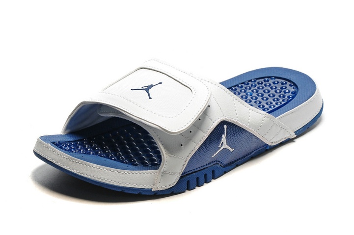 Jordan slides blue and white clearance