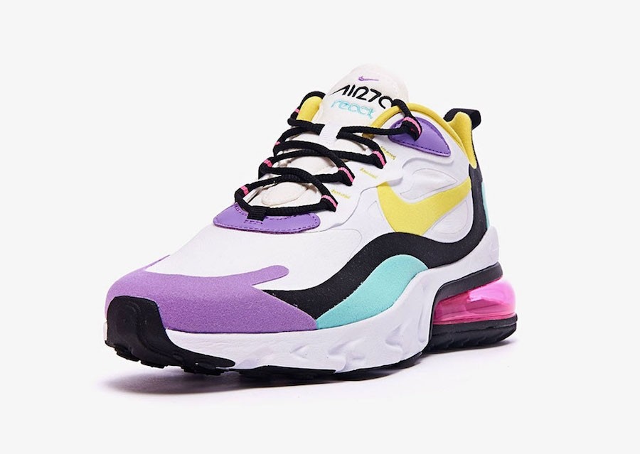 Nike loons Air Max 270 React Bright Violet White Dynamic Yellow