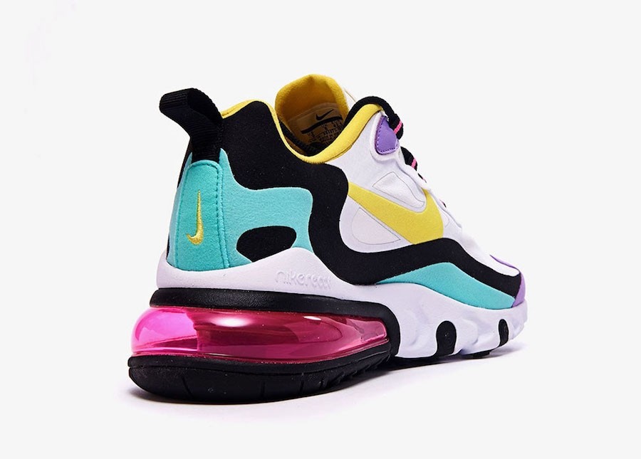 Nike loons Air Max 270 React Bright Violet White Dynamic Yellow