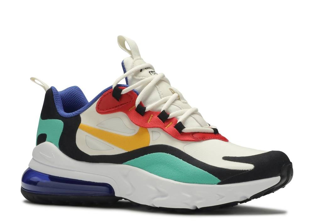 001 AljadidShops Nike Air Max 270 React Gs Bauhaus Phantom Gold University Green Kinetic Red BQ0103 Air Max 270 camiseta infantil nike nsw tee crop rtlp feminina preto dourado HZM