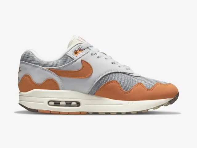 spor ayakkab Patta x Nike Air Max 1 Monarch zel Kutu Metalik