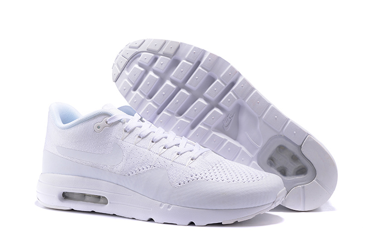 RvceShops - 006 - Nike Air Max 1 Ultra Flyknit Men Women Lifestyle Running  Shoes Triple White 843384 - nike heels shoes size 13 purple gold black
