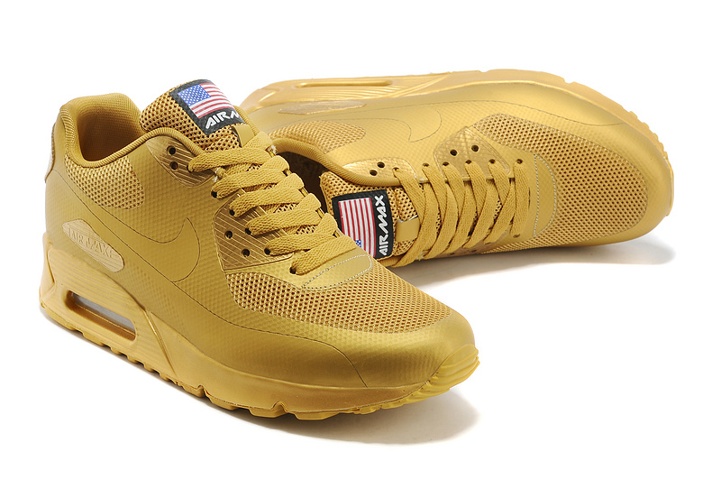 Nike Air Max 90 Hyperfuse QS Sport USA All Metallic Gold July 4TH Independence 613841 - 999 - nike mercurial vapor 9 fireberry - StclaircomoShops